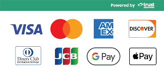 Visa, Mastercard, American Express, Discover, Apple Pay, Google Pay, PayPal accepted
